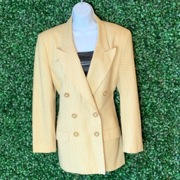 Vintage Evan Picone Check Double Breasted Blazer - Picture 10 of 13